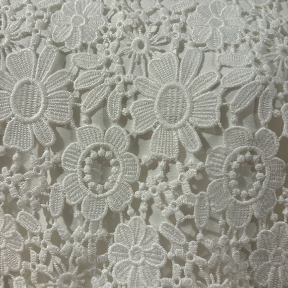 Anthropologie Shani White Lace Dress W/ Black Lace Accents Size - 6 - Picture 5 of 10